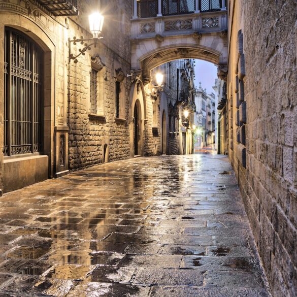 barcelona street pebbled travel budget