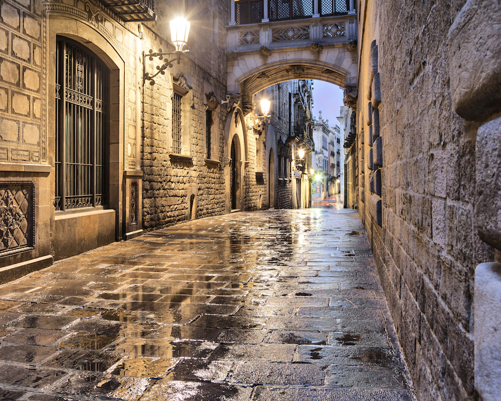 barcelona street pebbled travel budget