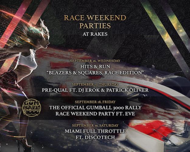 Rakes F1 Race Weekend Parties