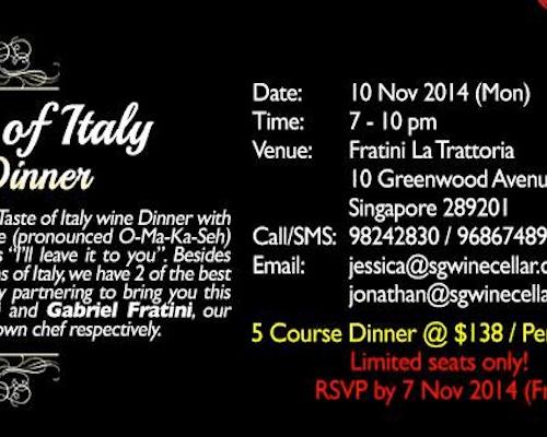 Flavours of Italy Wine Dinner