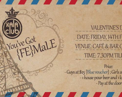 You’ve got (fe)Male! – Valentine’s Day Singles Party at Cafe & Bar Gavroche