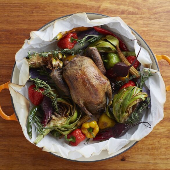 Basilico Singapore Review - Roasted Pigeon in Parchment Paper with Seasonal Roast-baked Vegetables