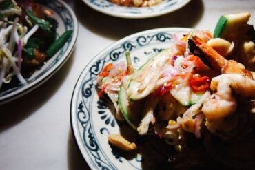 Grilled tiger prawns and raw sambal at lantern bali