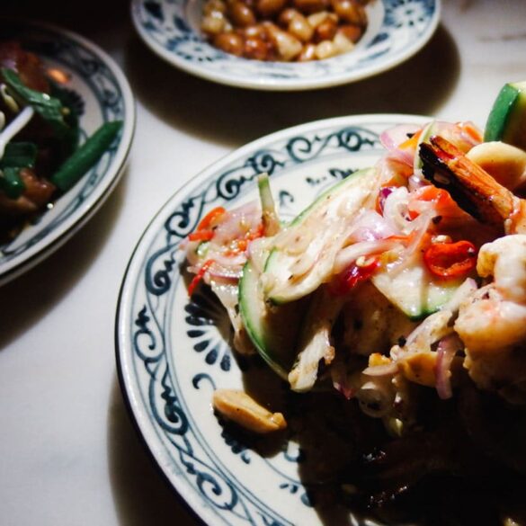 Grilled tiger prawns and raw sambal at lantern bali