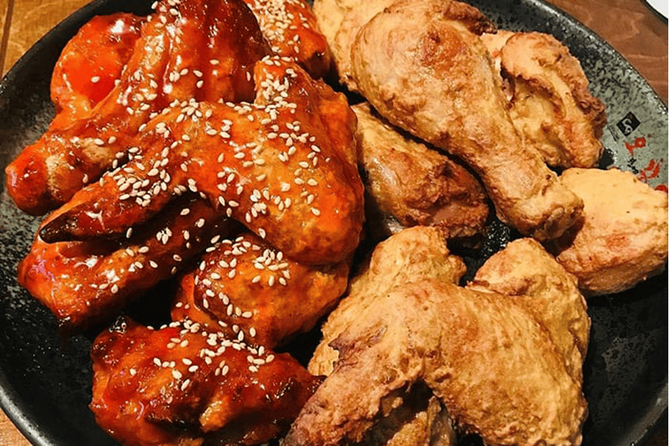 over & fried chicken