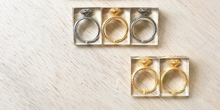 Amado Gudek's Caged Diamond Rings from the 'Diemonds Fauxever' Range