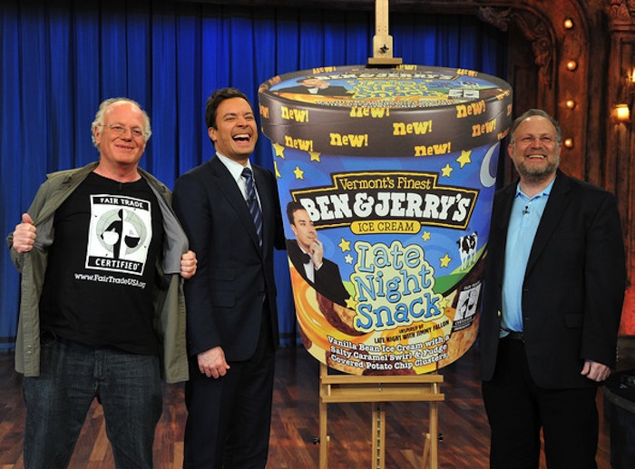 (From Left: Ben Cohen, Jimmy Fallon & Jerry Greenfield)