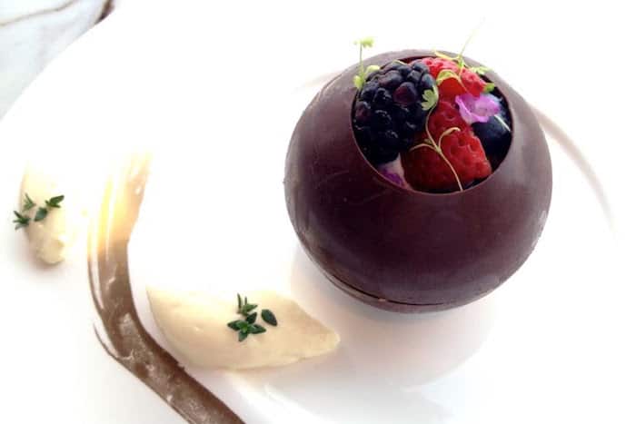 Valrhona Chocolate Fire Ball at Stellar at 1 Altitude, Singapore