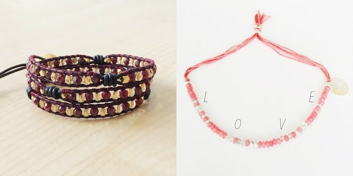 Garnet Gold Triplets (S$110), and L'Amour Bracelet (S$31)