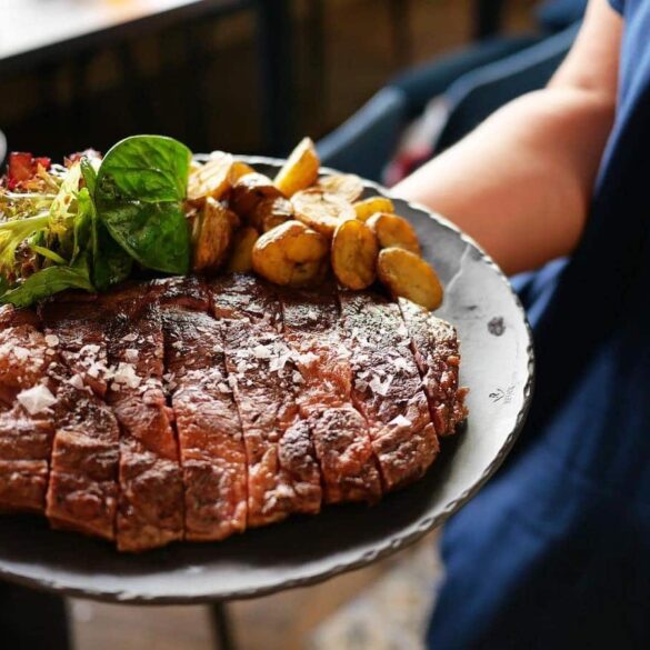 steak and potatos at tapas club