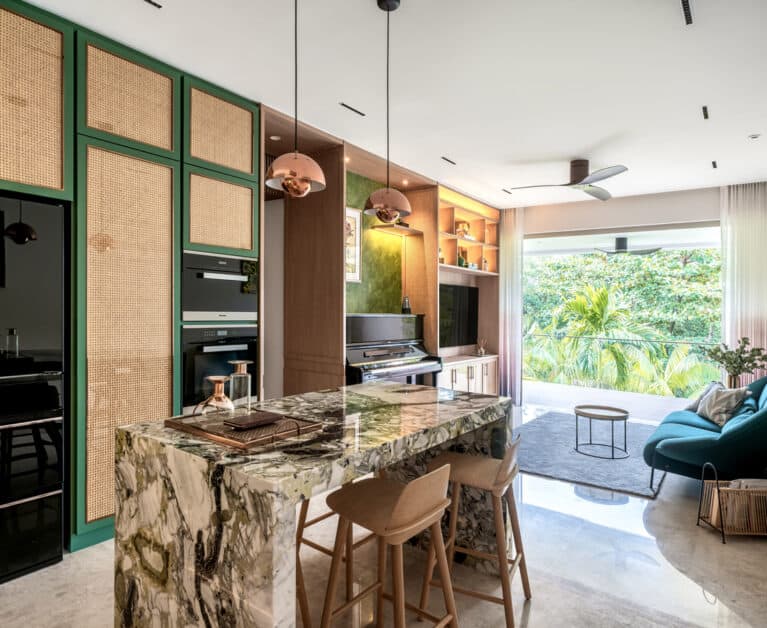 Designs On Asia: A Tropical Chic Condo Blending Rattan and Marble in Balmeg Hill, Singapore