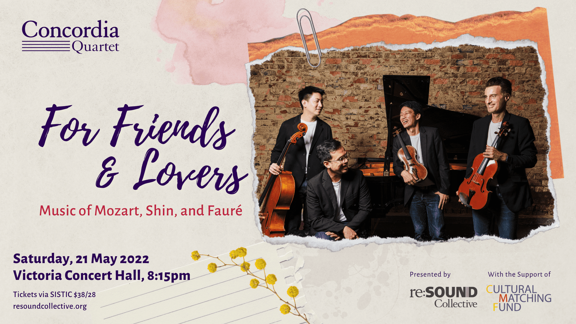 For Friends & Lovers Concordia Piano Quartet in Recital City Nomads