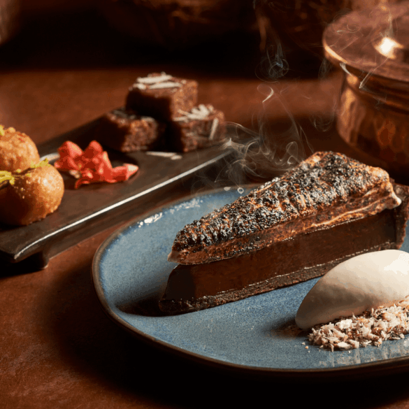 tiffin room x meatsmith little india S'mores Tart & Smoked Coconut Ice Cream