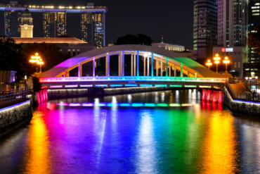 rainbow lights, singapore river