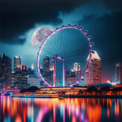 Singapore Flyer Overnight Flight