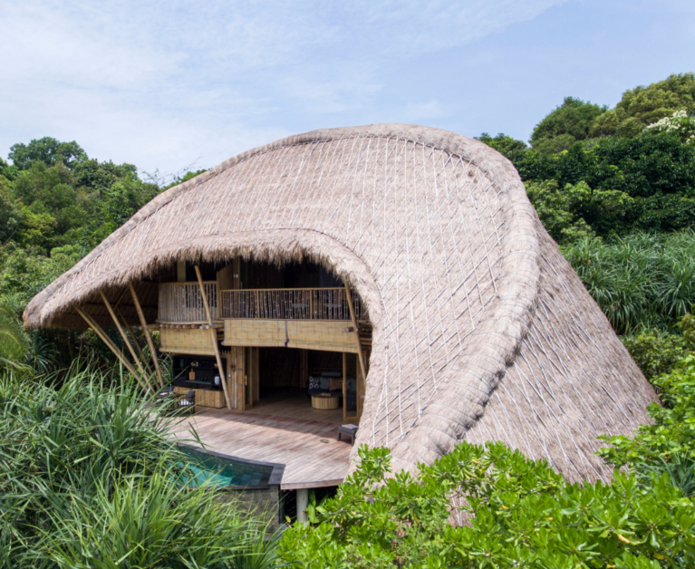 Villa with thatch roof