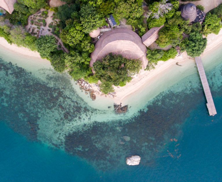 bird's eye view of cempedak island