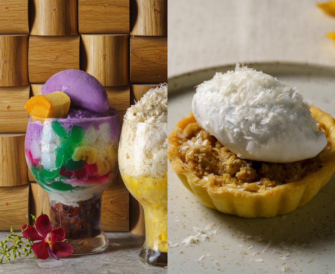 Halo-Halo and Buko Pie: Halo-Halo shaved ice dessert and Buko Pie with coconut filling at hayop.