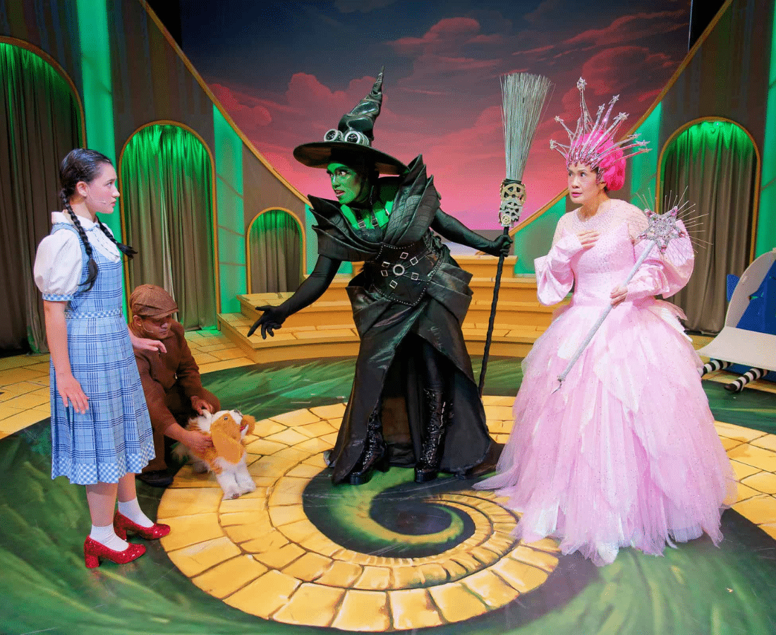 Wild Rice's Wizard of Oz 2024 - glinda, dorothy & wicked witch of the west