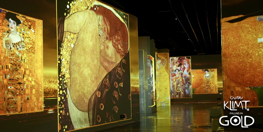 gustav klimt falling in gold exhibition in singapore