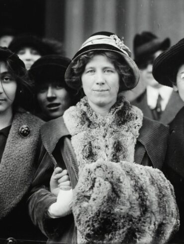 a photo of mink brigade - Unidentified striker, Fola La Follette and Rose Livingston