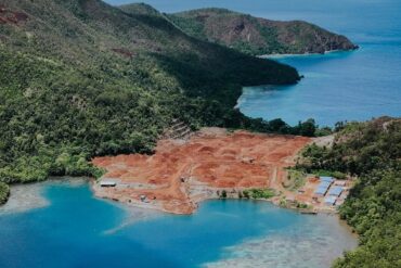 Nickel Mining in Kawei Island, Raja Ampat Region. Sediment is clearly visible close to nickel mining operations on Kawe Island, Raja Ampat, discolouring the water in one of Indonesia’s most biodiverse marine areas.