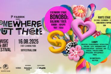 event poster of Somewhere Out There, a music and arts festival at Fort Canning Park, Singapore on 16 August 2025