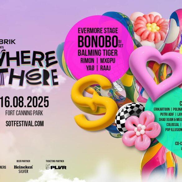 event poster of Somewhere Out There, a music and arts festival at Fort Canning Park, Singapore on 16 August 2025