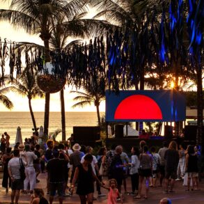 sunset party at potato head bali, indonesia