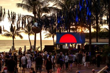 sunset party at potato head bali, indonesia