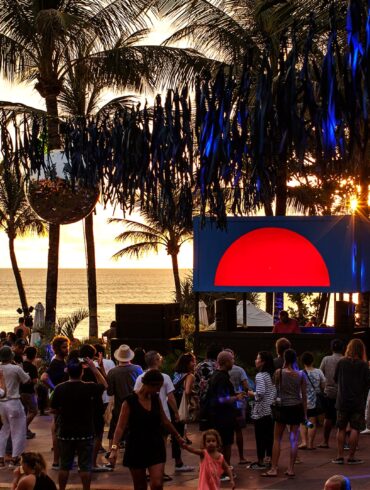 sunset party at potato head bali, indonesia