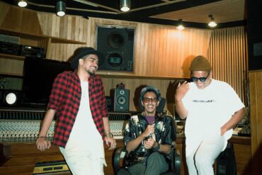 Batavia Collective, the jazz trio from Jakarta smiling in the studio.