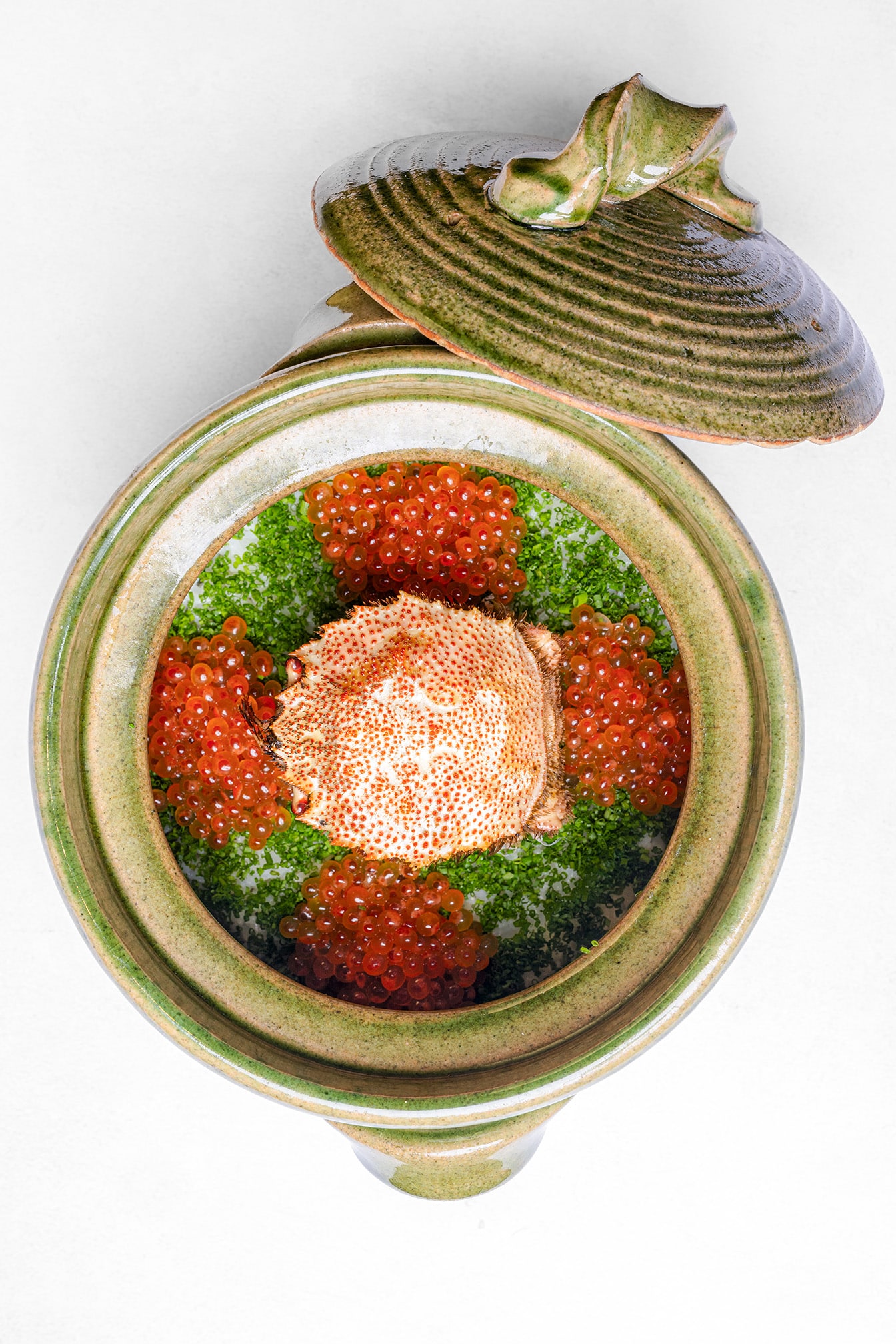 Traditional donabe rice topped with ikura and Hokkaido crab at Ki-sho kappo restaurant, Scotts Road, Singapore