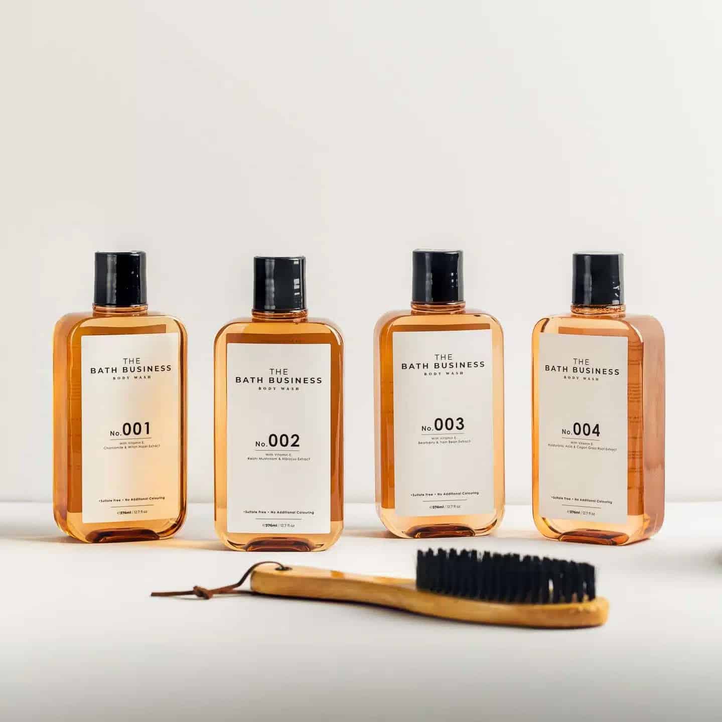 Locally made body wash from The Bath Business in amber bottles, great for daily self-care and festive gifting in 2025.