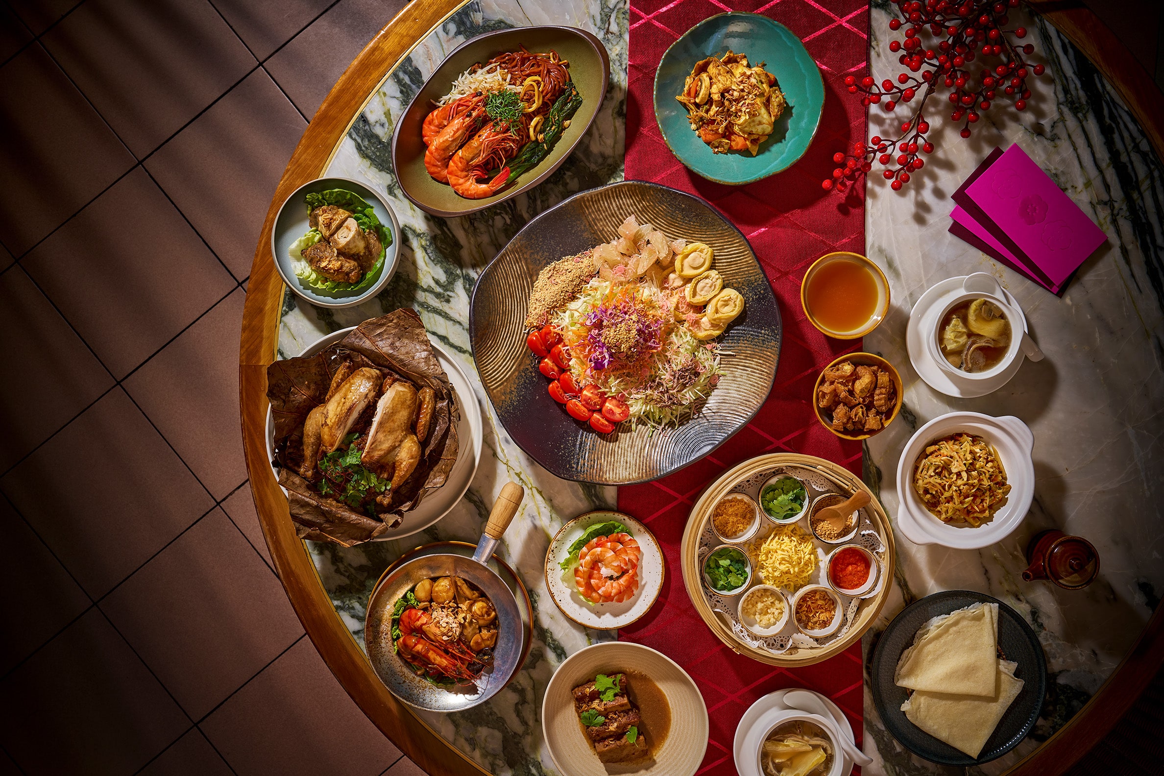 Modern Nanyang Chinese New Year reunion lunch 2026 dishes at Po, The Warehouse Hotel Singapore