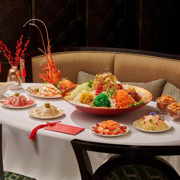 Prosperity yu sheng platter served at Cassia, Capella Singapore for an elegant Chinese New Year reunion dinner 2026