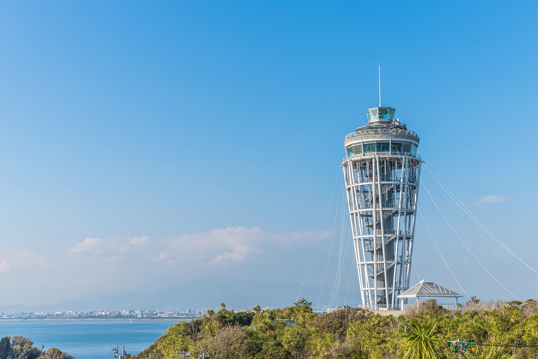 Enoshima Sea Candle lighthouse overlooking Sagami Bay