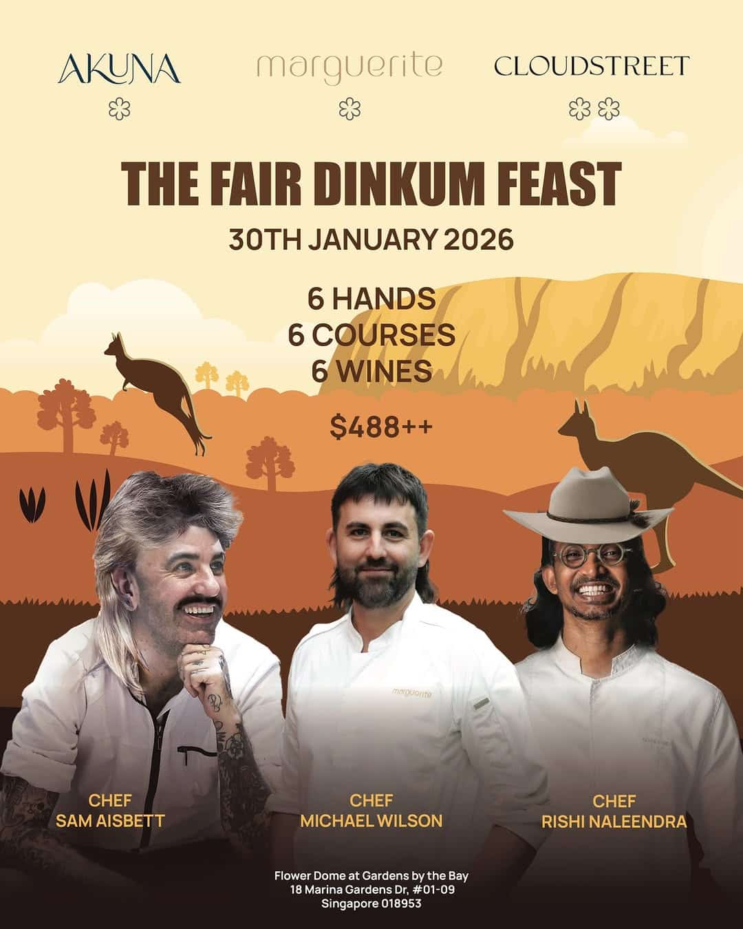 Event poster of The Fair Dinkum Feast at Marguerite in Singapore on 30 January 2026