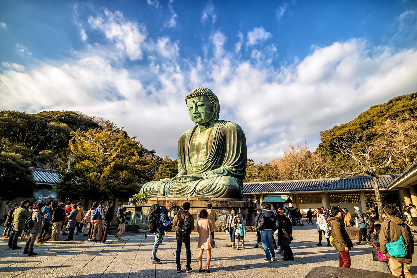 The Great Buddha of Kamakura, a historic temple landmark and essential day trip. 