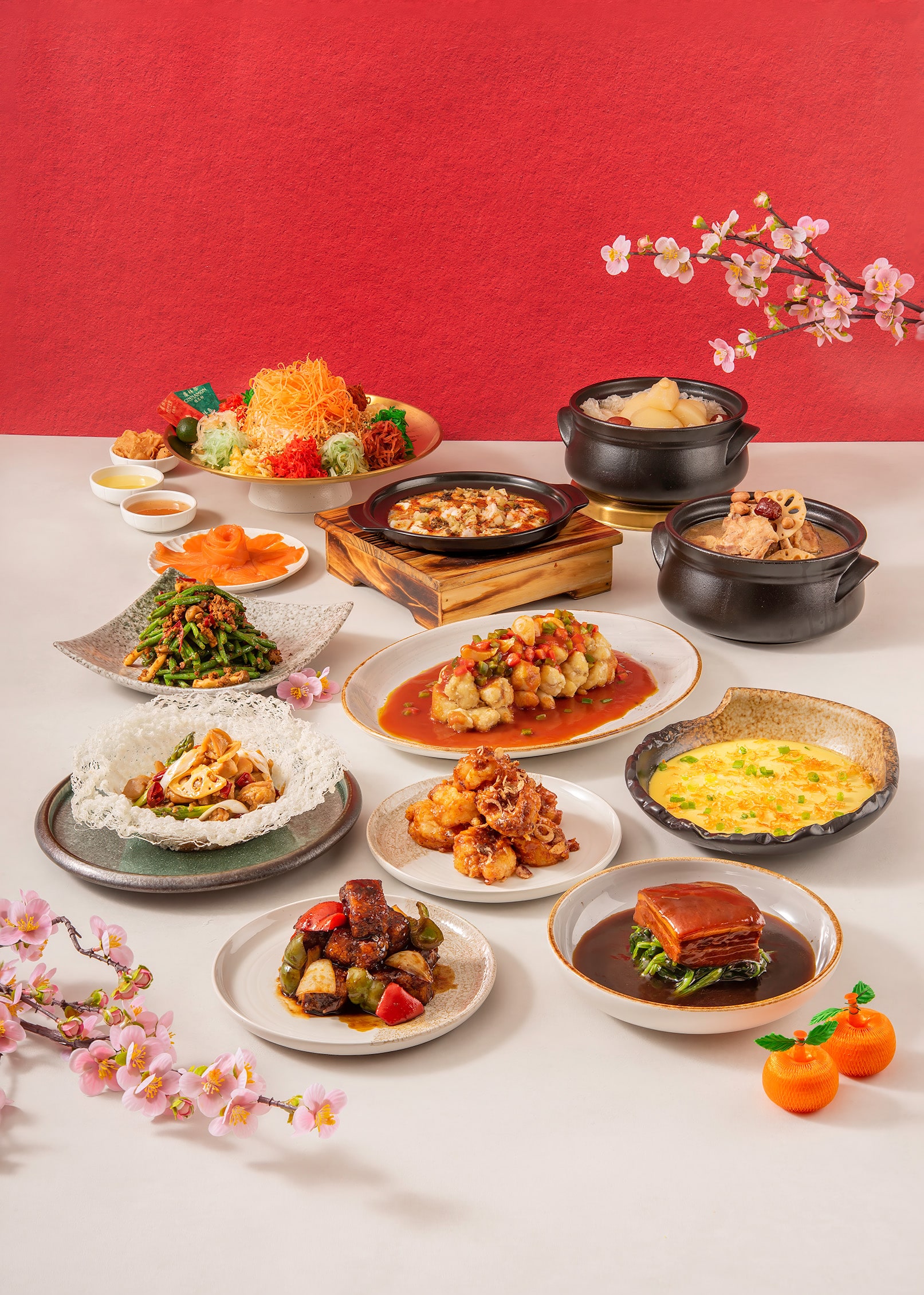 Festive Chinese New Year set menu with yu sheng and classic dishes at Chen’s Kitchen Singapore