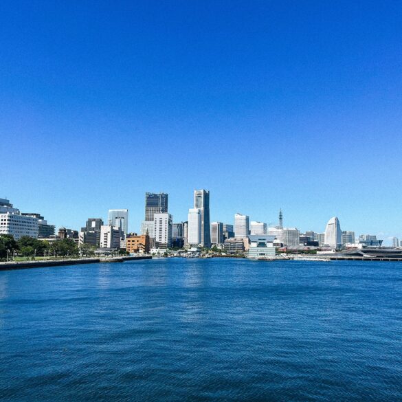 Panoramic view of Yokohama city skyline and harbour, showcasing one of the most scenic things to do in Yokohama