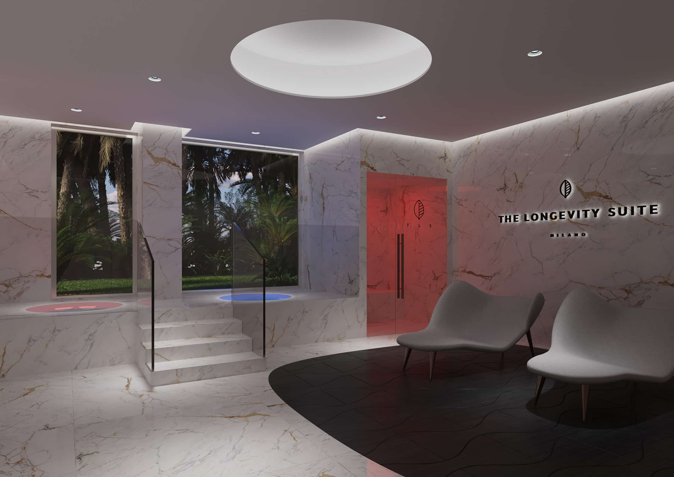 The Longevity Suite at Madison House Singapore featuring marble interiors, cryotherapy rooms, and wellness lounge
