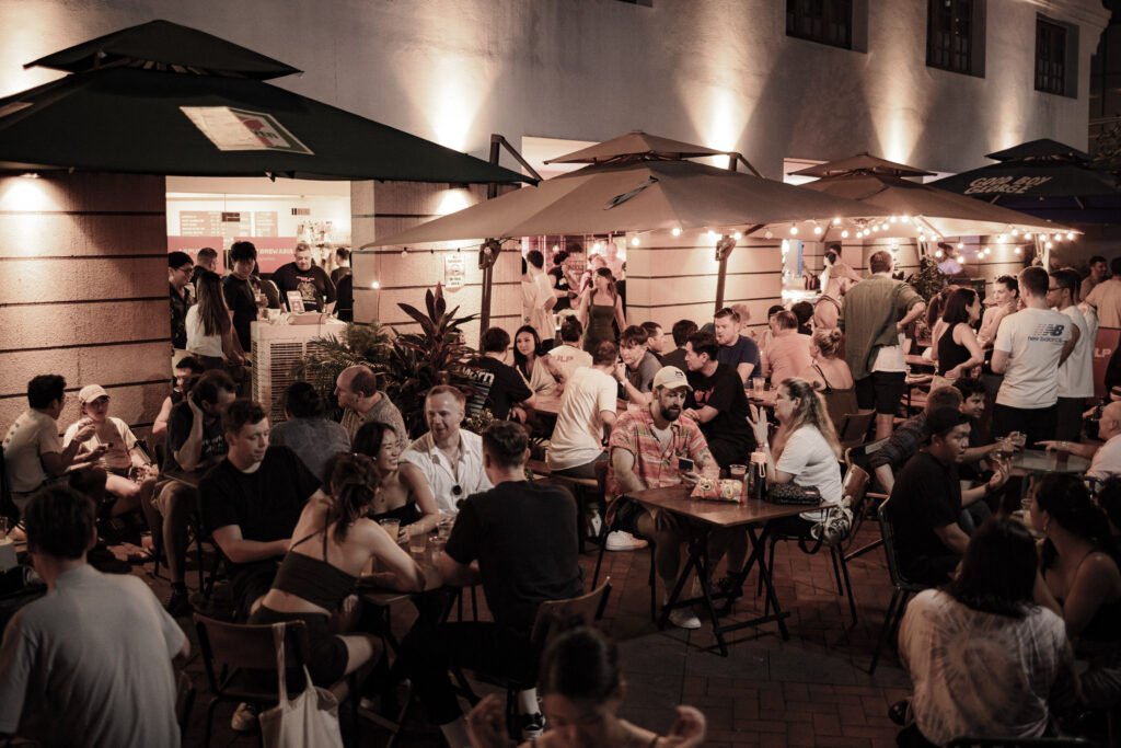07:05Claude responded: Crowds gathered at outdoor tables during GULPFest 2025 at GULP Riverside Taproom, Robertson Quay, Singapore, at nightCrowds gathered at outdoor tables during GULPFest 2025 at GULP Riverside Taproom, Robertson Quay, Singapore, at night