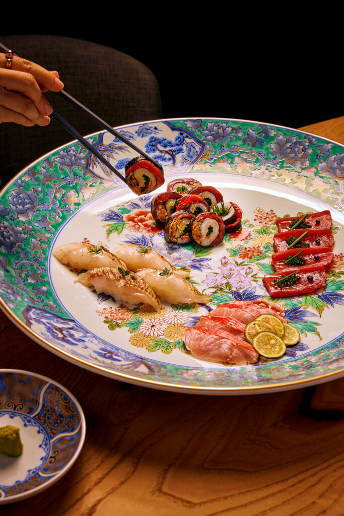 Sashimi Moriawase platter served at Barrel Story of Hibiki, a Japanese fine dining restaurant in Singapore