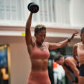 Two women compete in the outdoor run event at UFIT Games, Singapore's new partner-based fitness competition