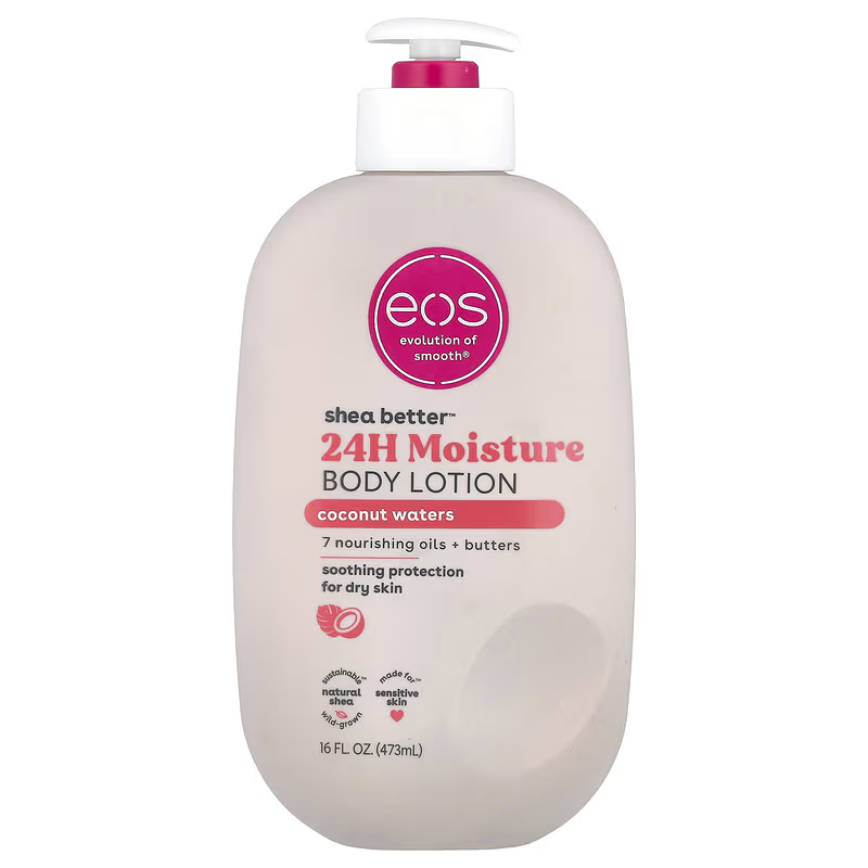 eos Shea Better 24H Moisture Body Lotion in Coconut Waters, 473ml pump bottle
